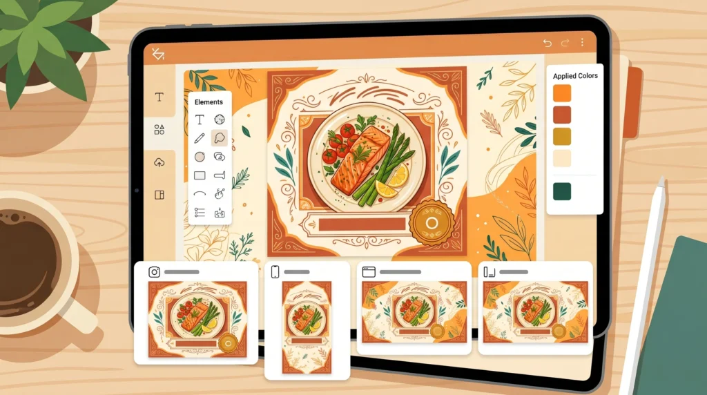 Canva AI restaurant post design