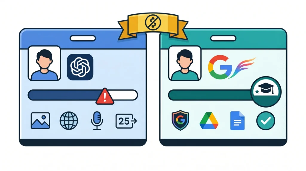 Gemini ChatGPT free student tier