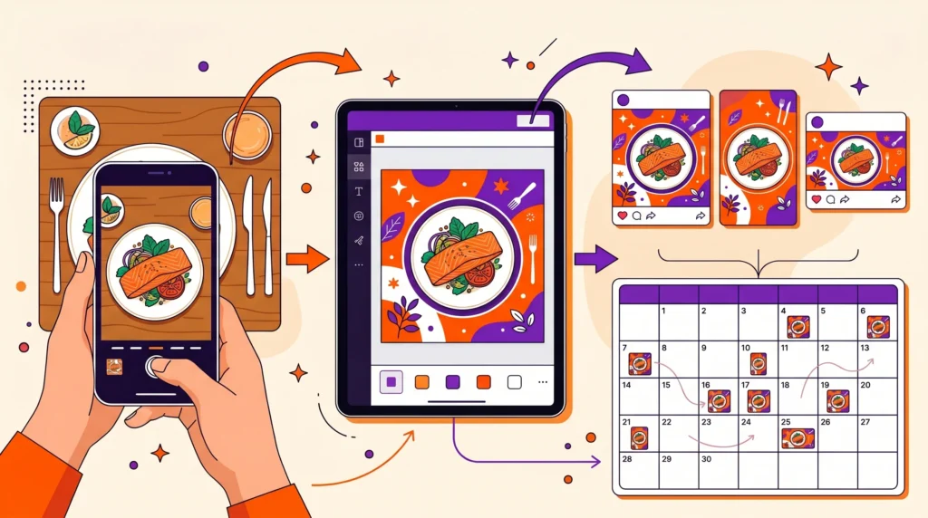 AI restaurant social media content