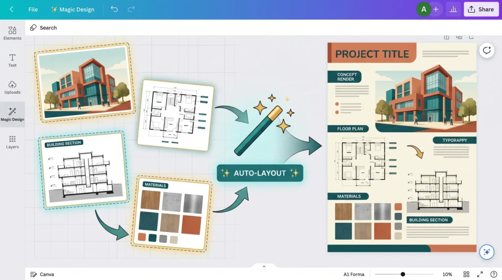 Canva AI architecture presentation