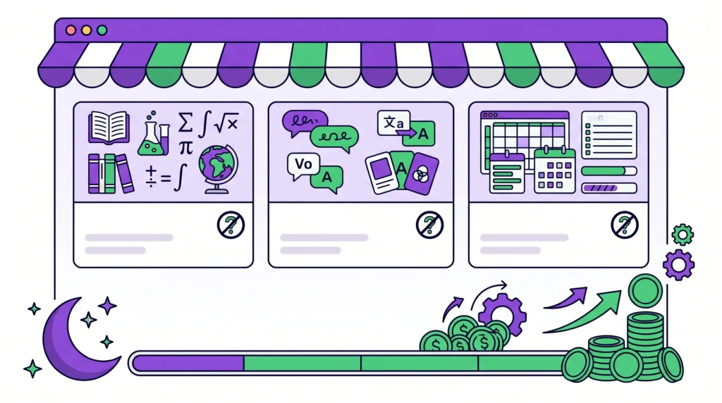 AI study templates sell online