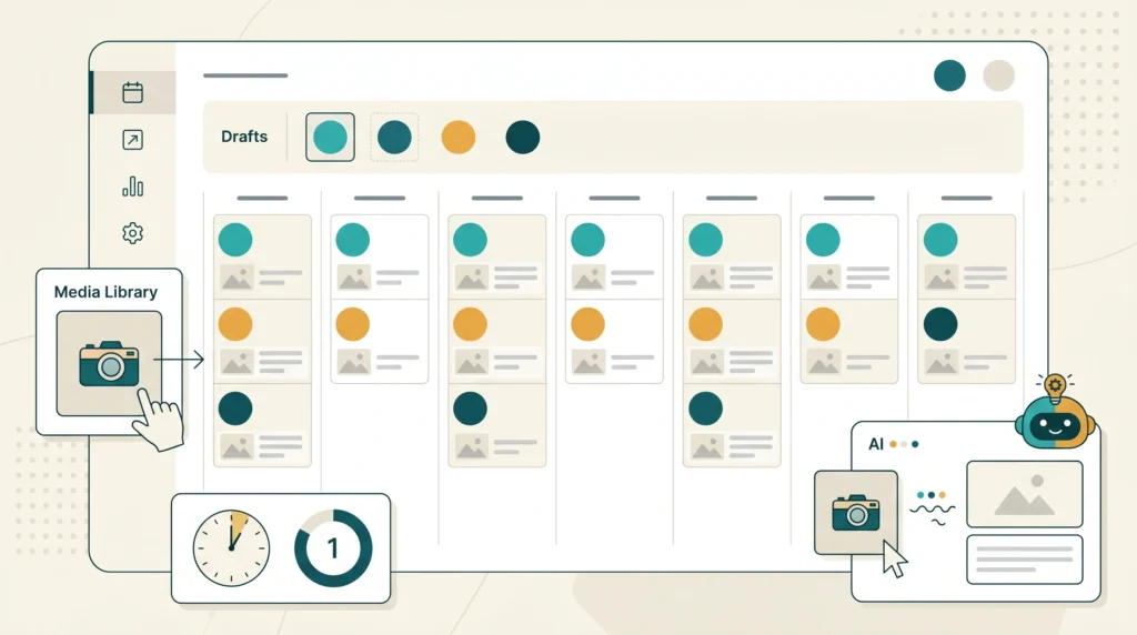 social media scheduling AI free