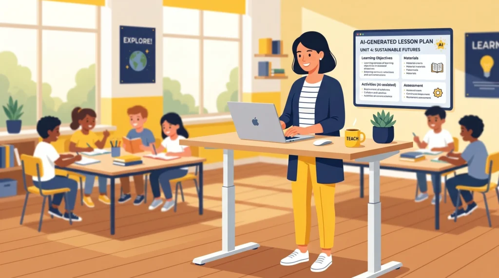 teacher using AI lesson tools