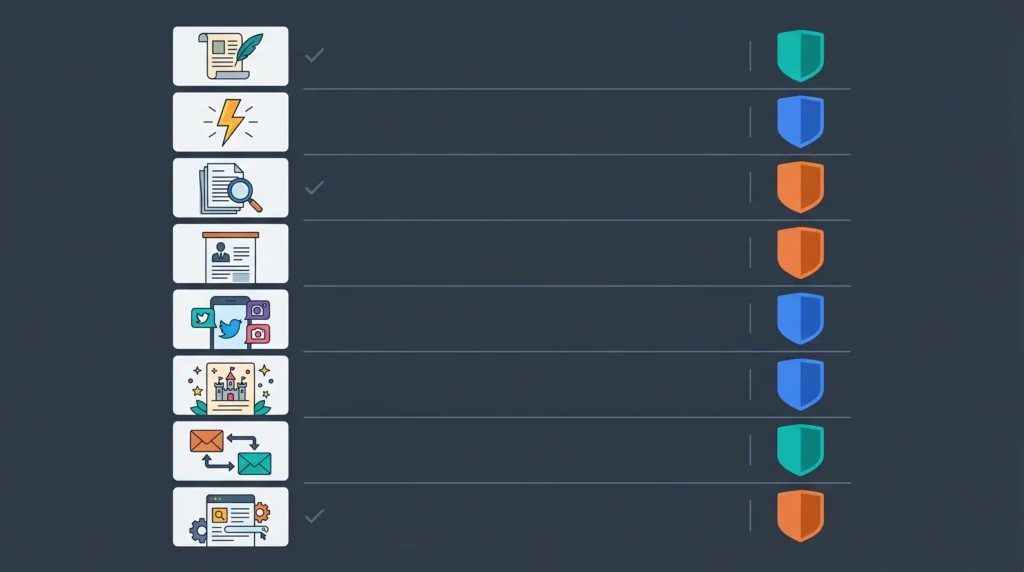 AI writing task verdict table