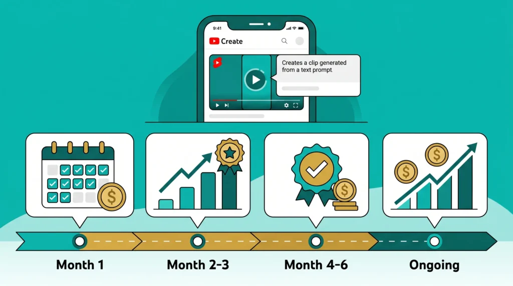 YouTube Shorts AI income timeline