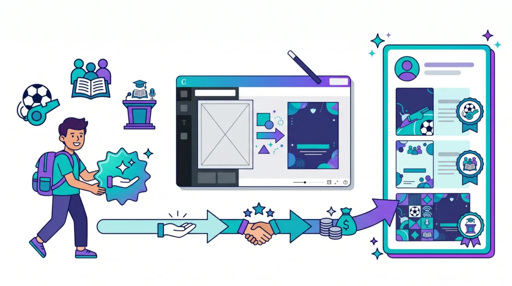 Canva AI student campus design income