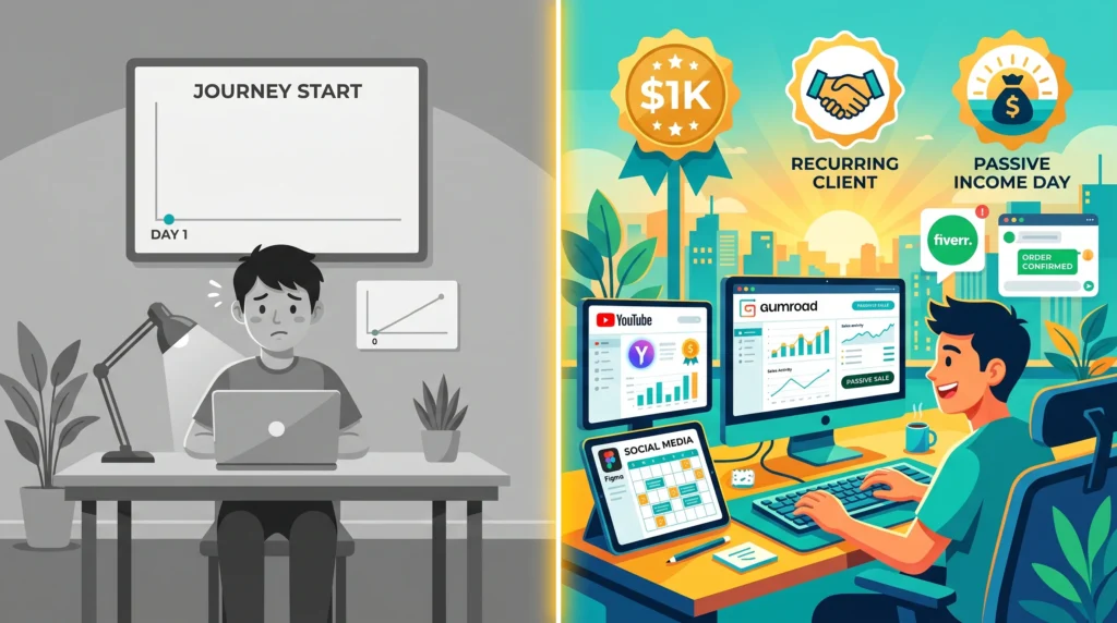 AI side hustle success journey