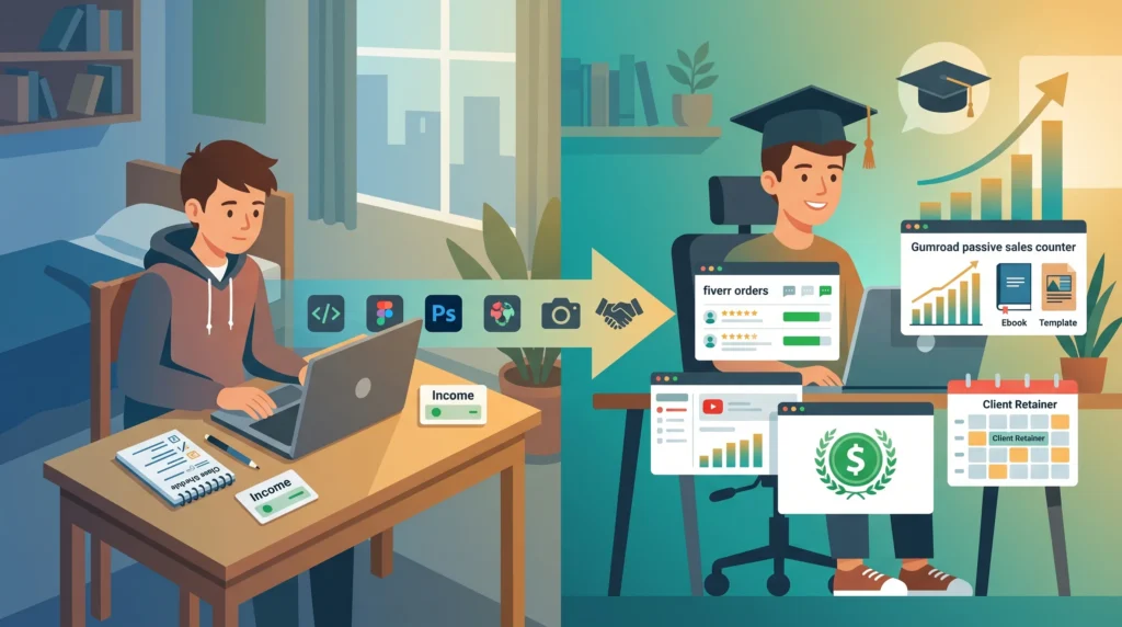 student AI income success journey