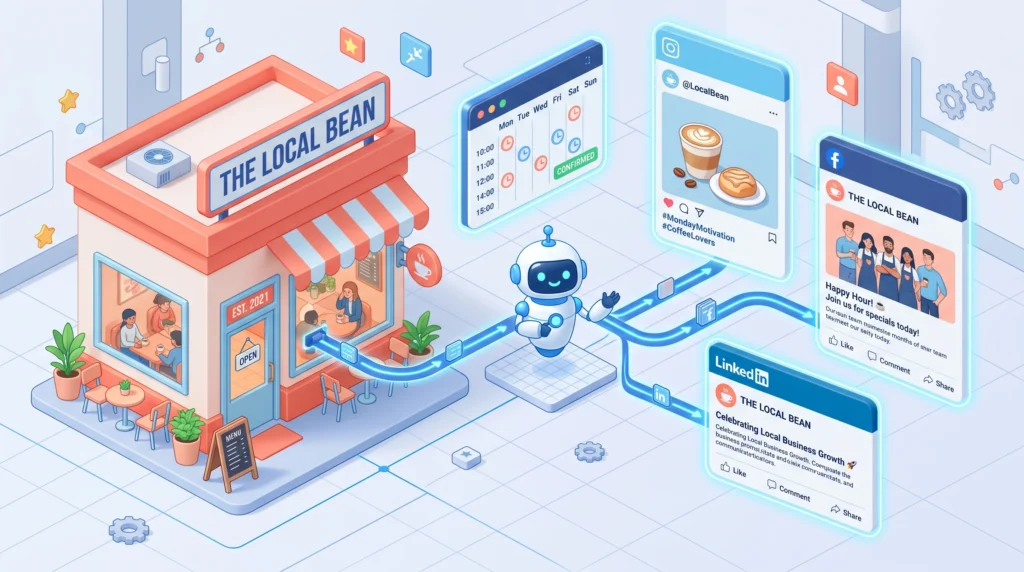 social media AI agent automation