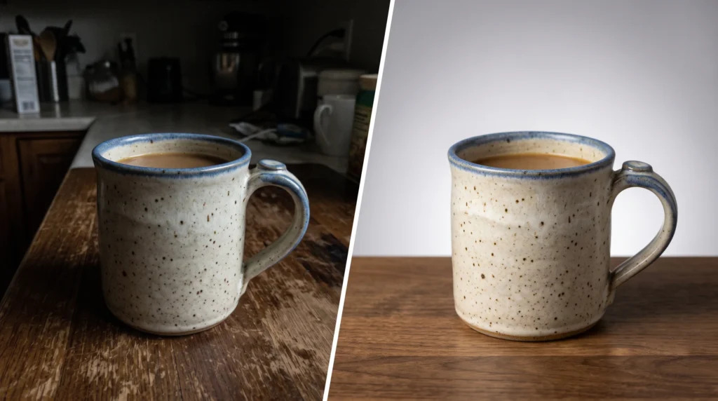 before after AI photo edit